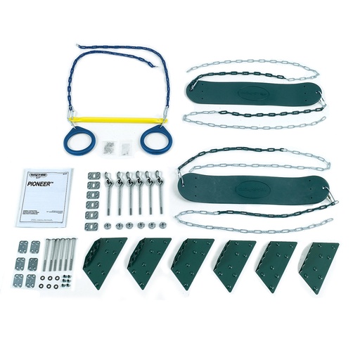 [NE4433] DIY Yourself Pioneer Custom Outdoor Swing Set Hardware Kit with Playset Accessories (Lumber and Slide Not Included)