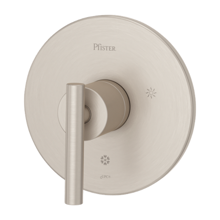 [R891NCK] Pfister R89-1NC Contempra Pressure Balanced Valve Trim Only with Single Metal Lever Handle - Less Rough in Brushed Nickel Showers Valve Trim Only