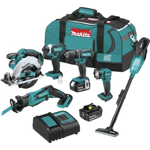 [XT614SX1] Makita-XT614SX1 18V LXT Lithium-Ion Cordless 6-Piece Combo Kit with (2) 3.0Ah Batteries  Charger & Tool Bag