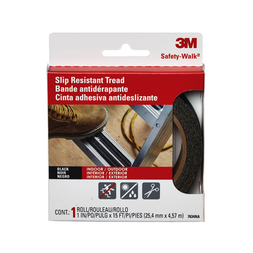 [1009265] 3M Safety-Walk 1 in. W X 15 Ft. L Black Vinyl Anti-Slip Treads