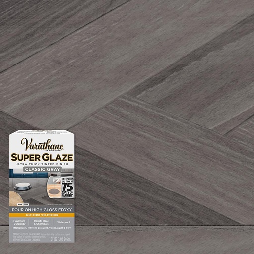 [1026712] Varathane Super Glaze High-Gloss Classic Gray Wood Glaze 1 Qt