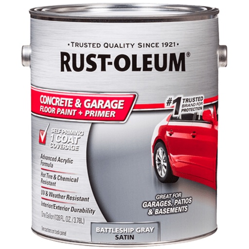 [1314988] Rust-Oleum Satin Battleship Gray Acrylic Concrete and Garage Floor Paint 1 Gal.