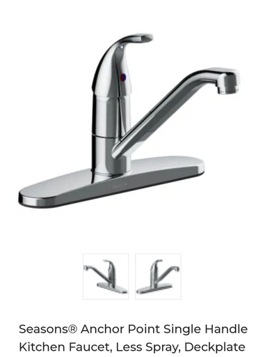 [158713] Seasons Anchor Point Single Handle Kitchen Faucet  with Deckplate  18gpm