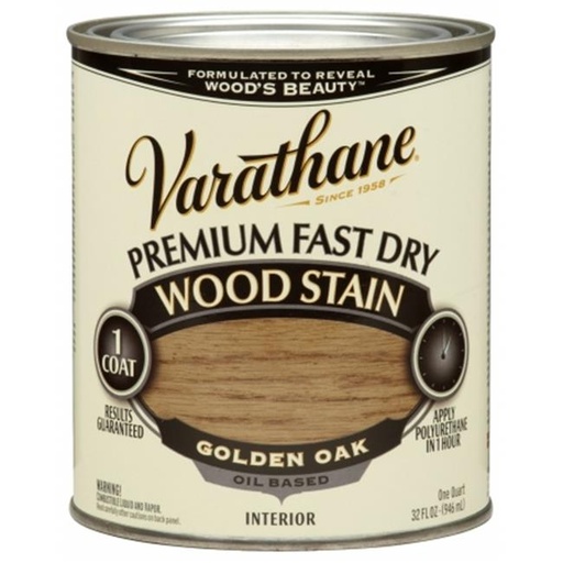 [1615418] Varathane Premium Fast Dry Semi-Transparent Golden Oak Wood Stain 1 Qt.