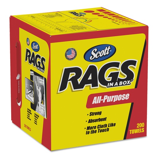 [19365] Scott Paper Rags 12 in. W X 10 in. L 200 Pc