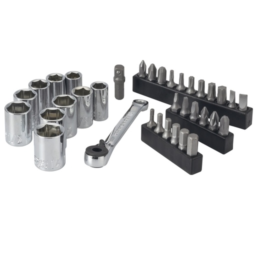 [2008838] Craftsman 1/4 in. Drive Metric and SAE Right Angle Ratcheting Bit Driver Set 35 Pc
