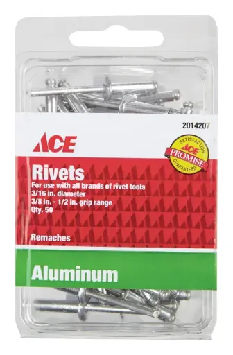 [2014207] Rivet Al3/16X1/2Ace 50Pk Ace Pop Rivets 2014207A 082901015956