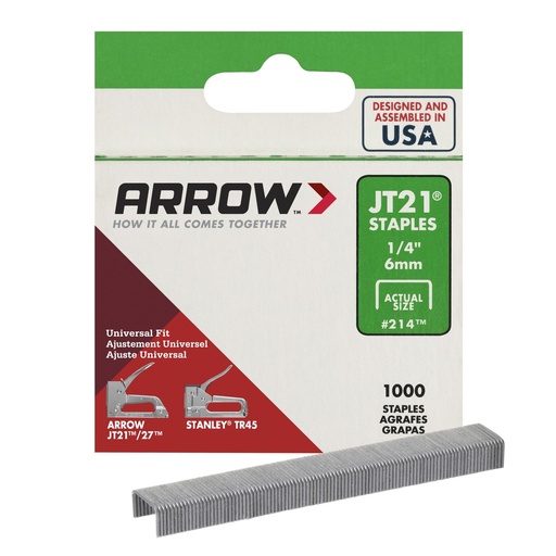 [20371] Arrow 1/4 in JT21 Staples - 1000 Count