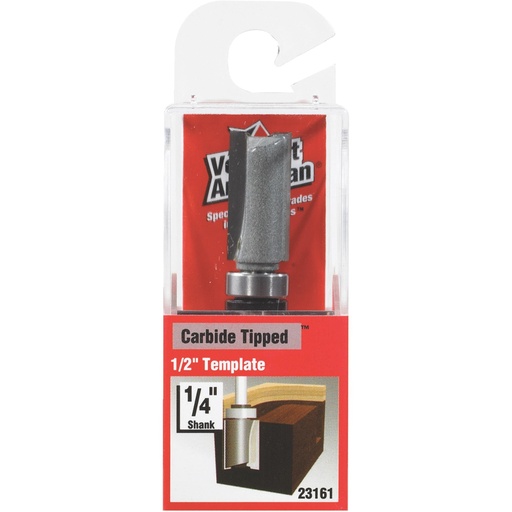 [2195436] Vermont American 1/4 in. D X 1/2 X 1 in. X 2 in. L Carbide Tipped Straight Router Bit