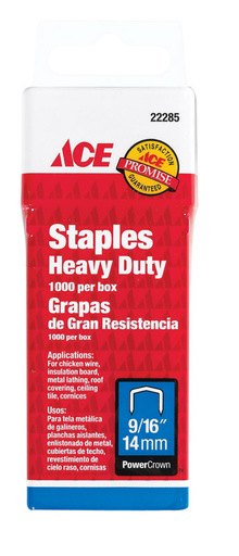 [22285] 9/16 in. L Steel Wide Crown Heavy Duty Staples 22285