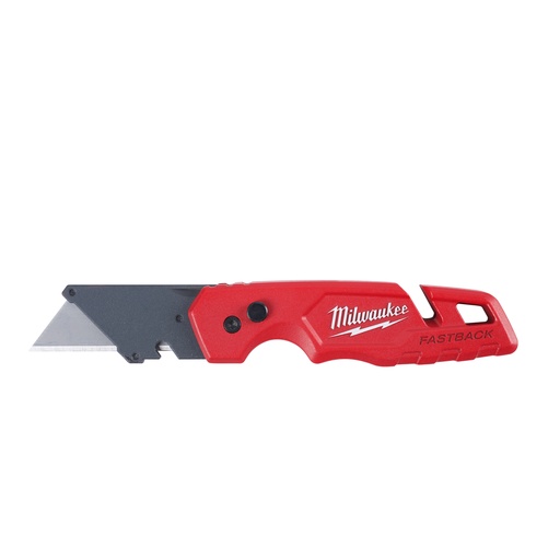 [2303808] Milwaukee Fastback 7-1/4 in. Press and Flip Folding Utility Knife Red 1 Pc
