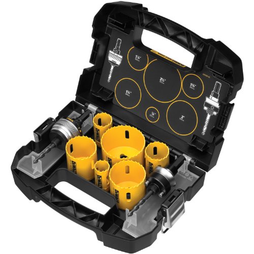 [2305886] DeWalt Assorted in. Bi-Metal 1.49 in. L X 1/4 in. D Electrician's Hole Saw Kit