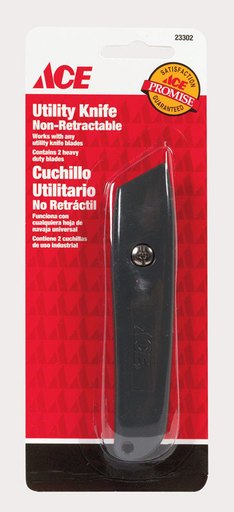 [23302] Ace 5 in. Fixed Blade Utility Knife Black 1 Pk