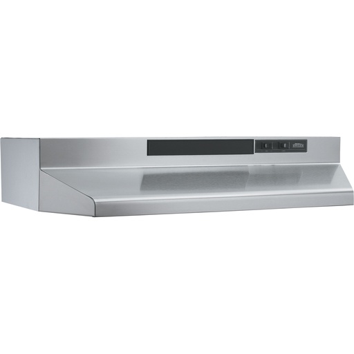 [281247] Broan 190 CFM 36" Wide Steel Under Cabinet Range Hood W/ Washable Filters & Axial Fan - F403604