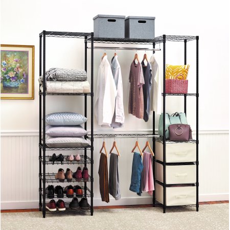 [2873] ShelfTrack 72 in. W White Reach-in Wall Mount 3-Shelf Wire Closet System Organizer Kit