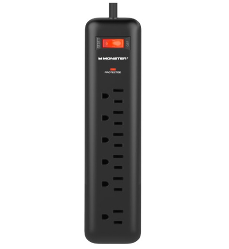 [3001097] SURGE PROTCTR 6OUT BLK