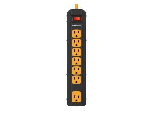 [3001098] Monster Just Power It up 4 Ft. L 7 Outlets Surge Protector Black 1080 J