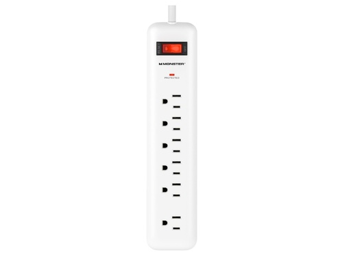 [3001105] Monster Just Power It up 15 Ft. L 6 Outlets Surge Protector White 1080 J
