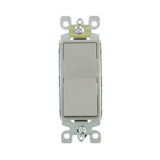 [3001282] Leviton Decora 15 Amps Three Pole Rocker AC Quiet Switch Gray 1 Pk