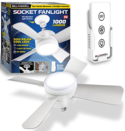[3013845] Bell + Howell Light Socket Ceiling Fan & Light