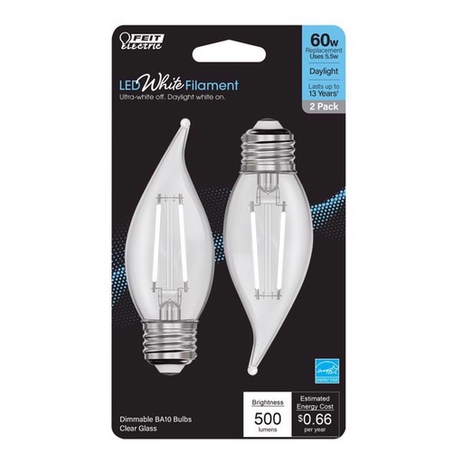 [3013999] LED BA10 E26 60W DL 2PK