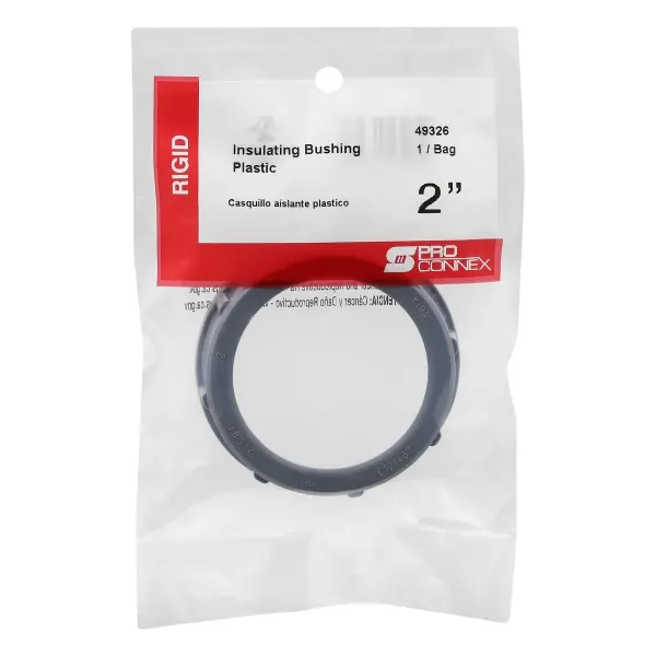 Sigma ProConnex 49322 3/4” Rigid Plastic Insulating Bushing – 2-Pack, Flame Retardant, 105°C Rated, For Conduit & Threaded Connectors