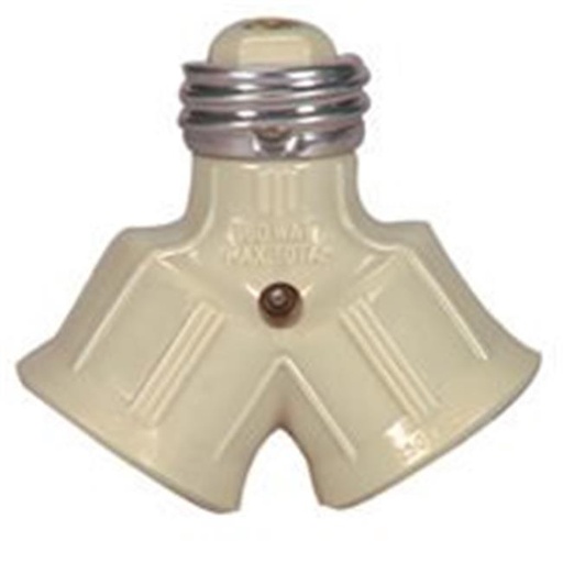 [3088374] Twin Socket Adapter, Ivory