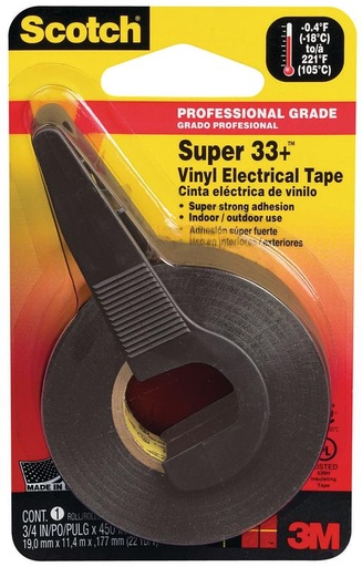 [30989] Scotch® Super 33+™ Vinyl Electrical Tape 10414NA  0.75 in X 12.5 Yd