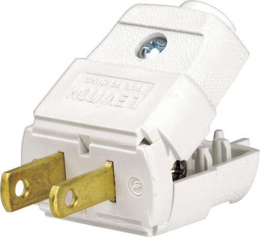 [3201175] Leviton Residential Thermoplastic Non-Grounding Polarized Plug 1-15P 20-16 AWG 2 Pole, 2 Wire