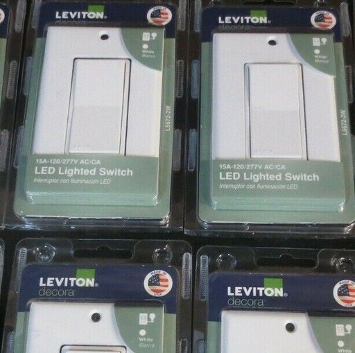 [3202074] LEVITON SWITCH W/WALPLTE IL15AWH