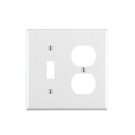 [3202249] Leviton White 2 Gang Plastic Duplex/Toggle Wall Plate 1 Pack