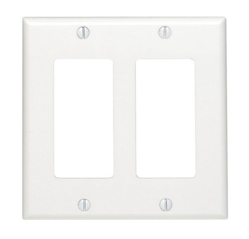 [3202348] Leviton Decora White 2 Gang Thermoset Plastic GFCI/Rocker Wall Plate 1 Pack