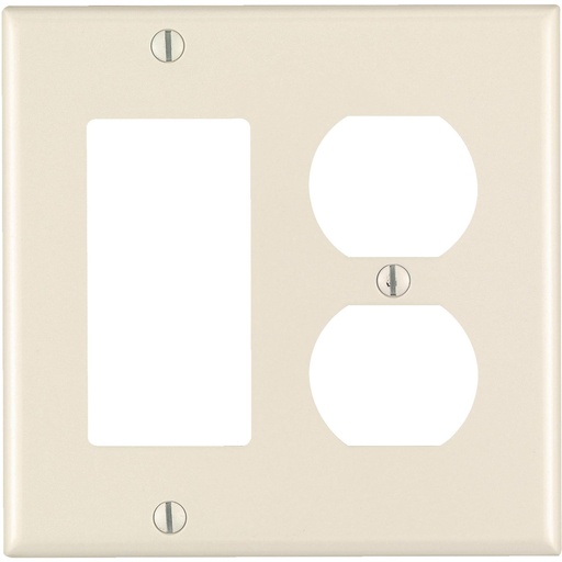 [3213576] Leviton Almond 2 Gang Thermoset Plastic Decorator/Duplex Wall Plate 1 Pk