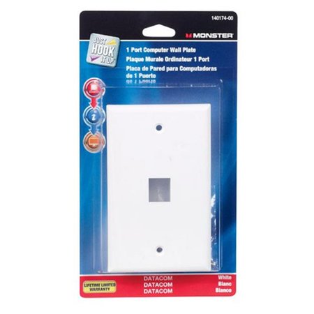 [3213717] Monster Just Hook It up White 1 Gang Plastic Keystone Wall Plate 1 Pk