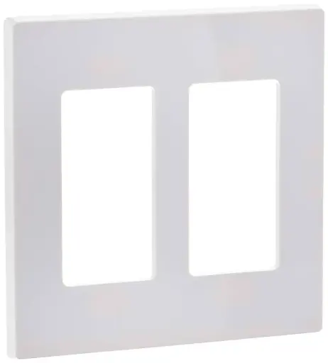 [3217999] Leviton 80309-SW 2-Gang Decora Plus Wallplate Screwless Snap-on Mount, White