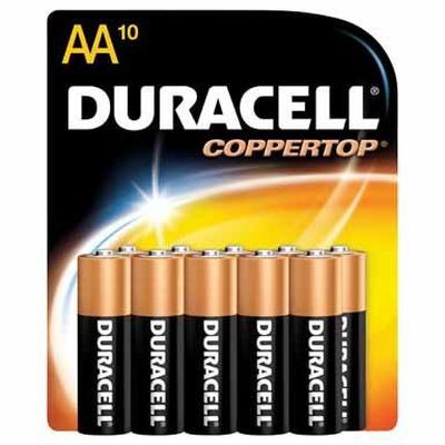 [3250453] Duracell Coppertop 1.5V AA, LR6 Alkaline Battery - 10 Pack