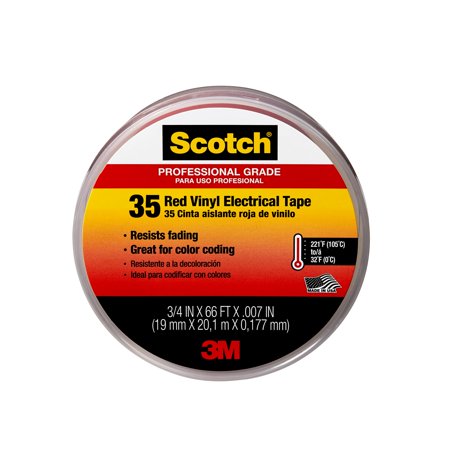 [3309929] Scotch 3/4 in. W X 66 Ft. L Red Vinyl Electrical Tape