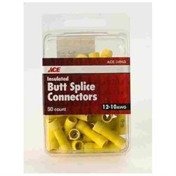 [34563] Ace Insulated Wire Butt Connector Yellow 50 Pk