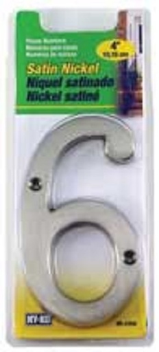 [385000234] 4In Satin Nickel Number 6, 3PK