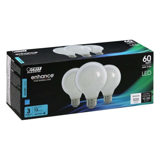 [3911963] LED G25 E26 DL 60W 3PK