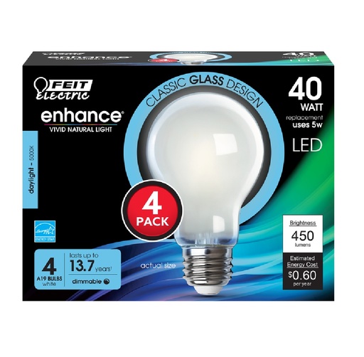 [3929726] LED A19 E26 DL 40W 4PK