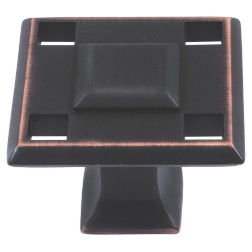 [4007VB] Atlas Homewares 4007 Craftsman 1-5/16 Inch Square Cabinet Knob Venetian Bronze Cabinet Hardware Knobs Square