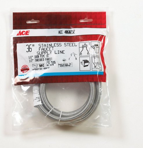 [4060232] Ace 1/2 in. FIP X 1/2 in. D FIP 36 in. Braided Stainless Steel Supply Line