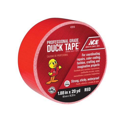 [42919] Ace 1.88 in. W X 20 Yd L Red Solid Duct Tape