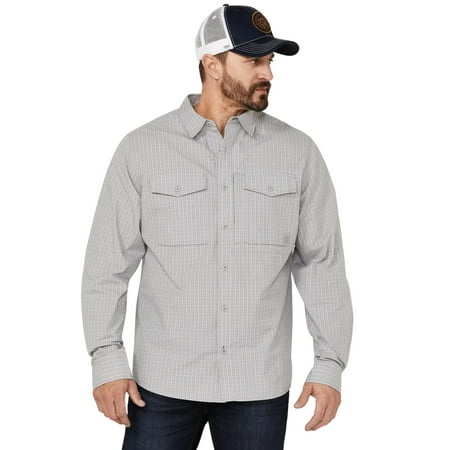[430002547] Brothers and Sons Men S Small Plaid Long Sleeve Button Down Western Shirt Light Grey Large