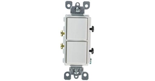 [450009622] Decora 15 Amp 120-Volt/277-Volt 1-Pole Commercial Grade AC Combination Rocker Switch, White 5634-W