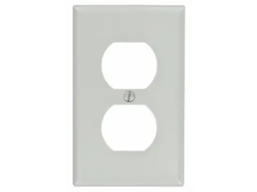 [450010007] Leviton Gray 1 Gang Thermoset Plastic Duplex Wall Plate 1 Pack