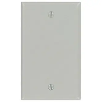 [450010188] 1-Gang Gray Blank Plastic Standard Wall Plate (1-Pack) 87014