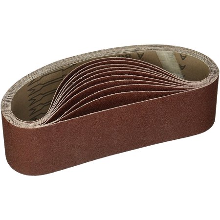 [475011834] Mercer Industries 107080 Aluminum Oxide Premium Sanding Belts  80 Grit (10 Pack)  3 X 24
