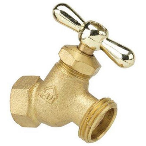 [47611] Homewerks 1/2 in. FIP X 3/4 in. MHT Brass No-Kink Hose Bibb